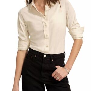 BUCK MASON Fluid Jersey Bungalow Shirt | Color Natural | Size M